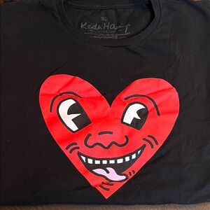 Keith Haring Graphic Heart Black Tee